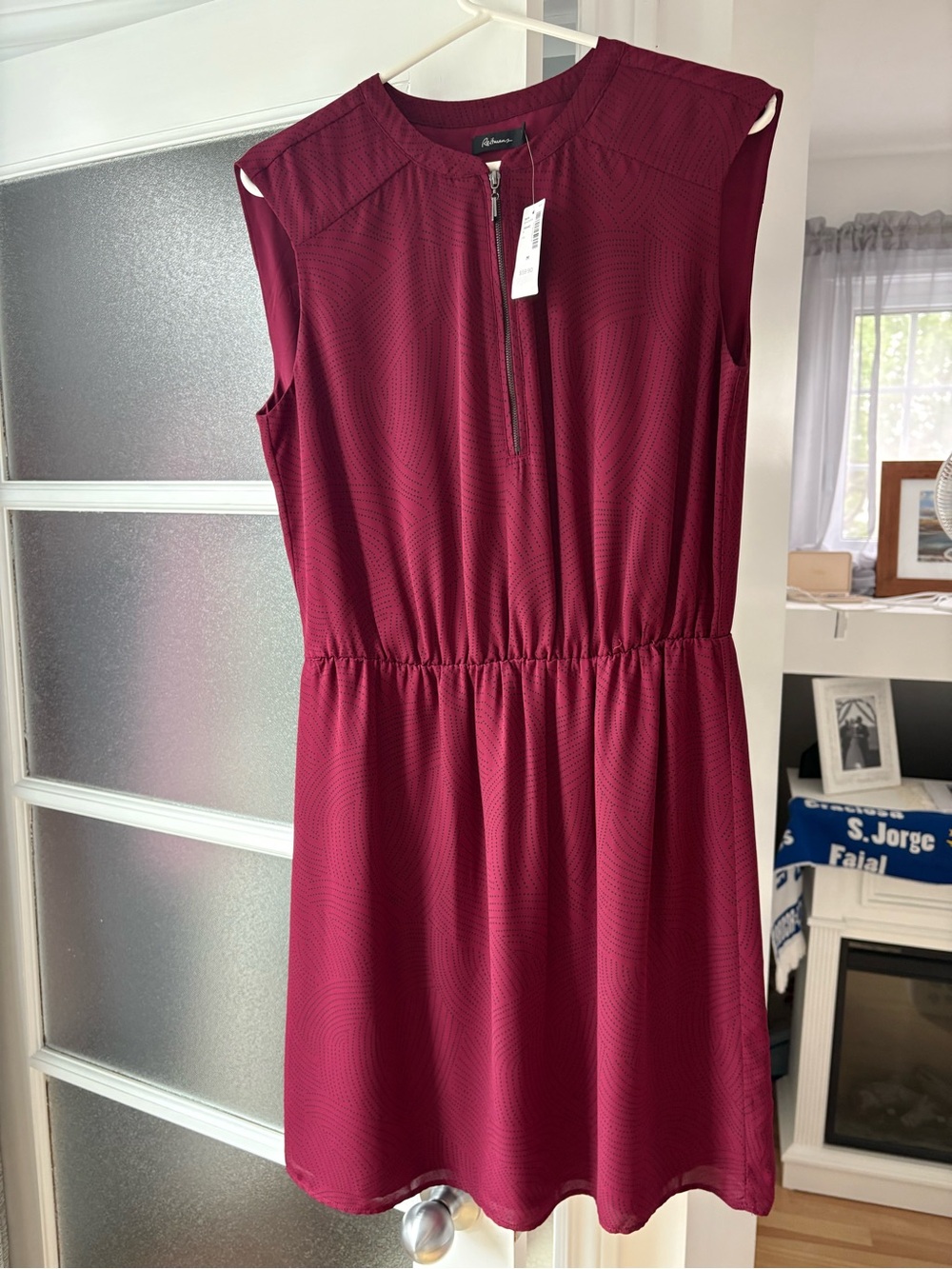 Reitman’s Burgundy Dot Dress Size M brand new with tags